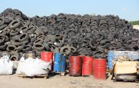 Scrap tires storing area