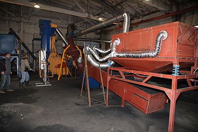 Technokomplex. Low-temperature pyrolysis. Line for processing of carbon into salable products.